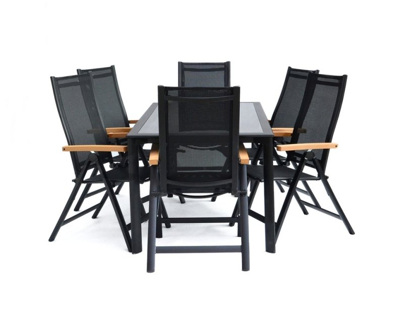 Zahradní hliníkový stůl ANGELA  - 160x90x74 cm, černá