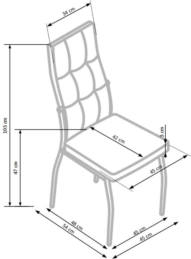 Jedálenská stolička FULGUR — oceľ, látka, šedá