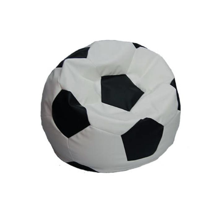 Sedací vak MÍČ— PU kůže, bílá/černá Kondela