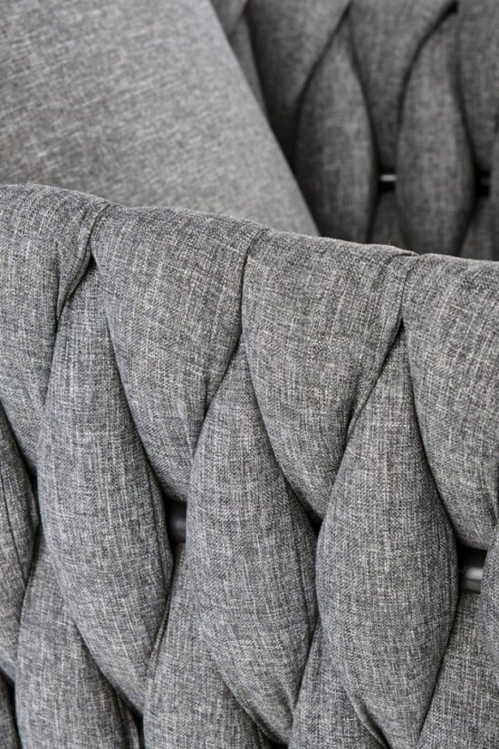 Relaxační designové křeslo s polštářem AVATAR — kov, šedá látka Halmar