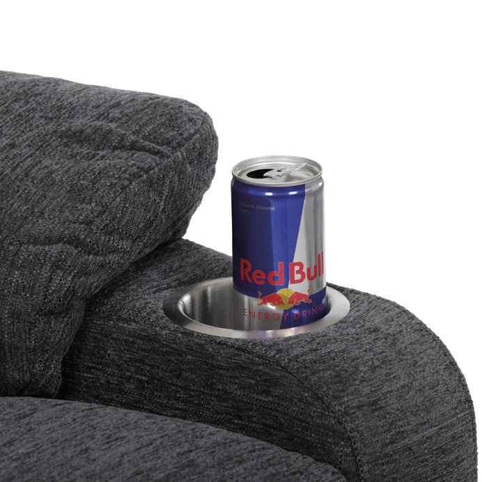 Relaxační křeslo s elektrickým polohováním HOMER - látka, šedá