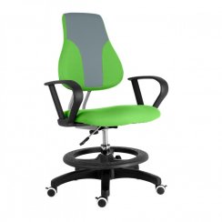 Dětská rostoucí židle s podnoží BAMBINO – látka, šedo-zelená