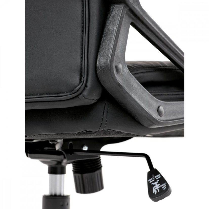 Kancelářské křeslo HOLMES — kov, ekokůže, černá Autronic