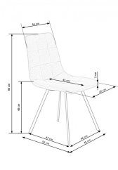 Jídelní židle DIMO – kov, látka, béžová Halmar
