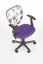 Detská stolička na kolieskach SPIKER — látka, biela / fialová