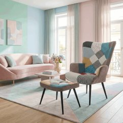 Luxusní relaxační křeslo NUVOLA s taburetem –  vodoodpudivá, sametová, patchwork látka Autronic