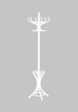 Dřevěný stojanový věšák GIOR II — bílá Halmar