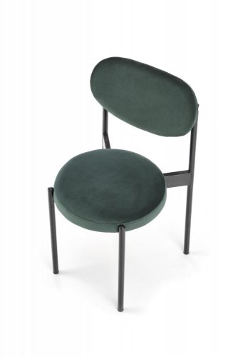 Jedálenská stolička EVONNE — kov, látka, zelená