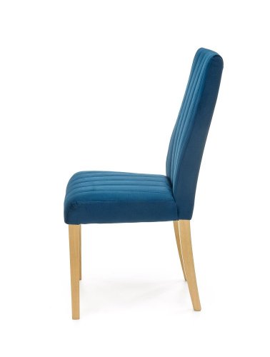 Jídelní židle DIEGO 3 — samet, medový dub, modrá