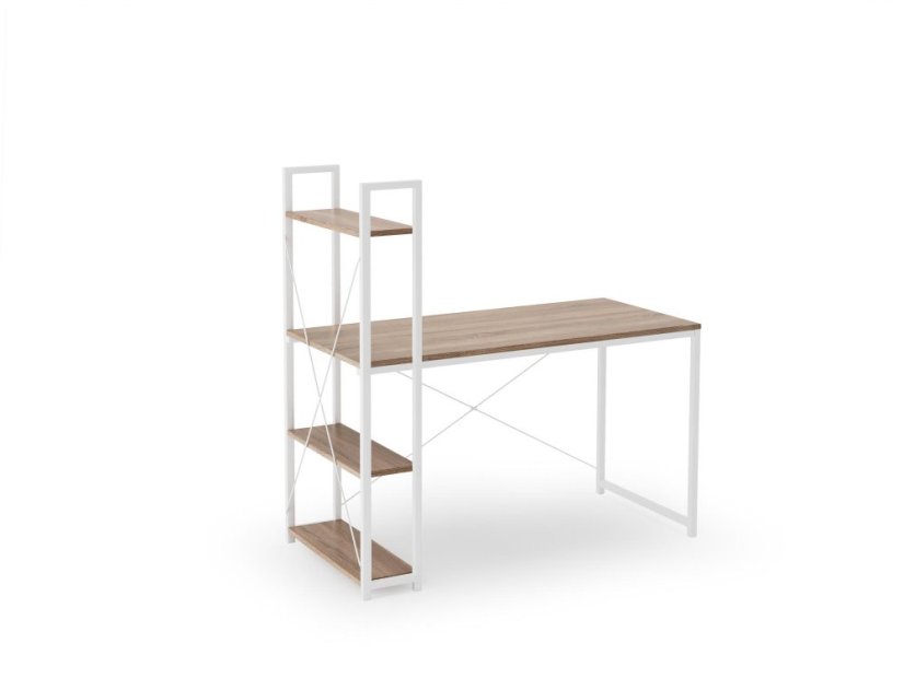 Pracovní stůl NARVIK B1 – dub sonoma, bílá Halmar