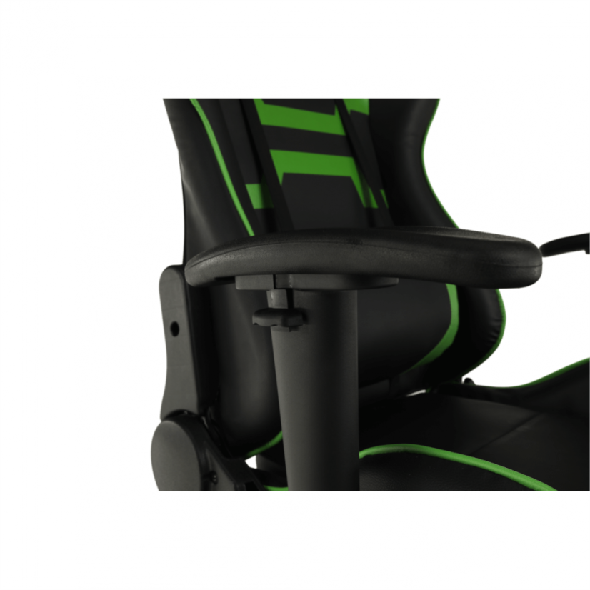 Herní židle BILGI — ekokůže, plast, černá/zelená, nosnost 150 kg