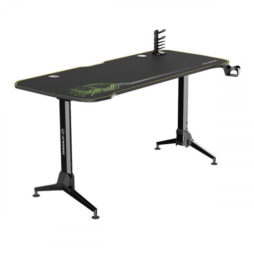 Herní výškově nastavitelný stůl ULTRADESK GRAND YELLOW-GREEN – 160x70 cm