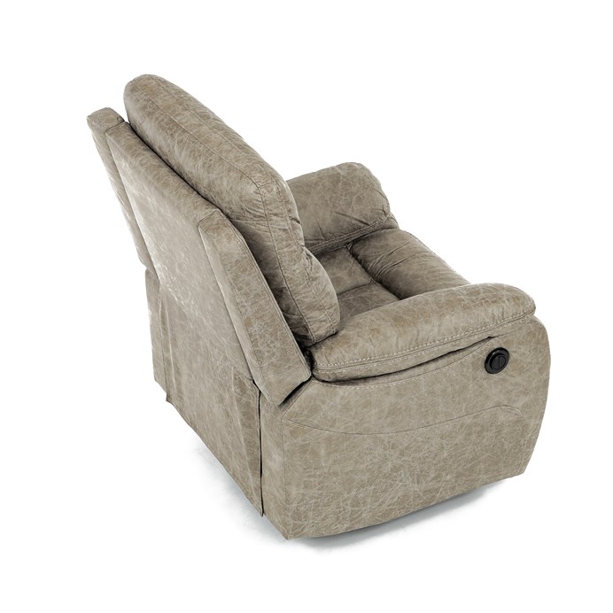 TV křeslo CHRISTOF s elektrickým polohováním — látka vintage, lanýžová Autronic