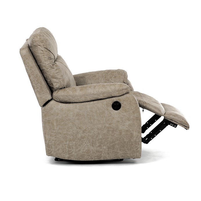 TV křeslo CHRISTOF s elektrickým polohováním — látka vintage, lanýžová Autronic