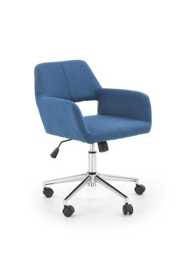 Designová kancelářská židle MOREL - kov, látka, modrá
