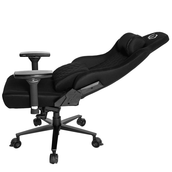 Herní křeslo Ultradesk Throne – kov, látka, černá, nosnost 150 kg