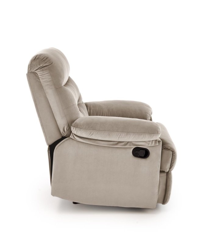 Relaxačné polohovacie kreslo DRAGER - zamatová látka, béžová