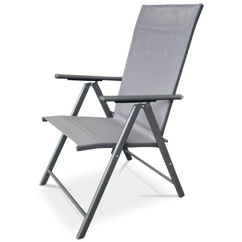 Zahradní židle GRIS –  kov, síťovina, šedá Autronic