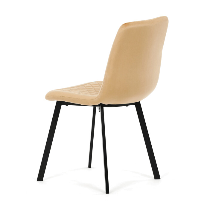 Elegantná jedálenská stolička NOX – žltý zamat, čierny kov Autronic