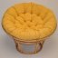 Relaxačný papasan DEMETRIA — ⌀100 cm, ratan, látka, medová / viac farieb
