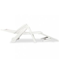 Zahradní polohovatelné lehátko ZAZI — plast, bílá Bibl
