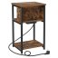 Industriálny odkladací stolík FORGE s USB a zásuvkou – MDF, 30x34x58cm Autronic