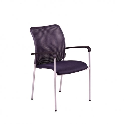 Jednací kovová židle Office Pro TRITON GRAY – s područkami, více barev - Čalounění Dike: Červená DK 13