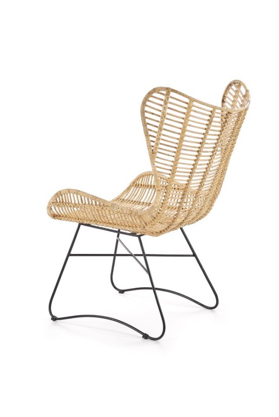 Zahradní židle INDIANA – ratan, ocel, černá Halmar