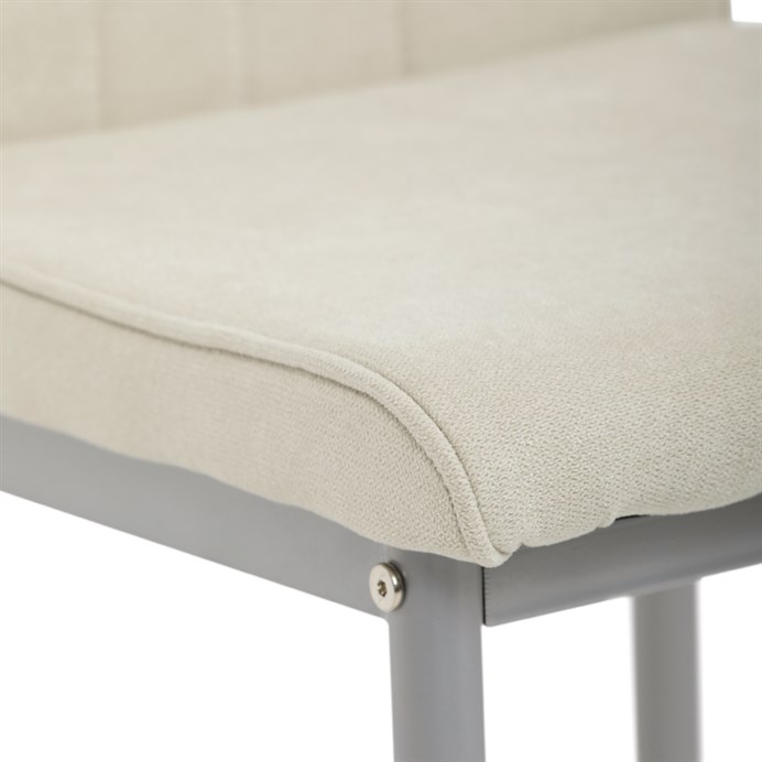 Elegantná jedálenská stolička LENA Autronic s krémovou látkou a sivými nohami