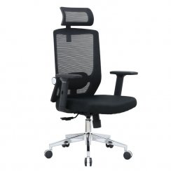 Kancelárska ergonomická stolička FORLI — čierna, nosnosť 150 kg