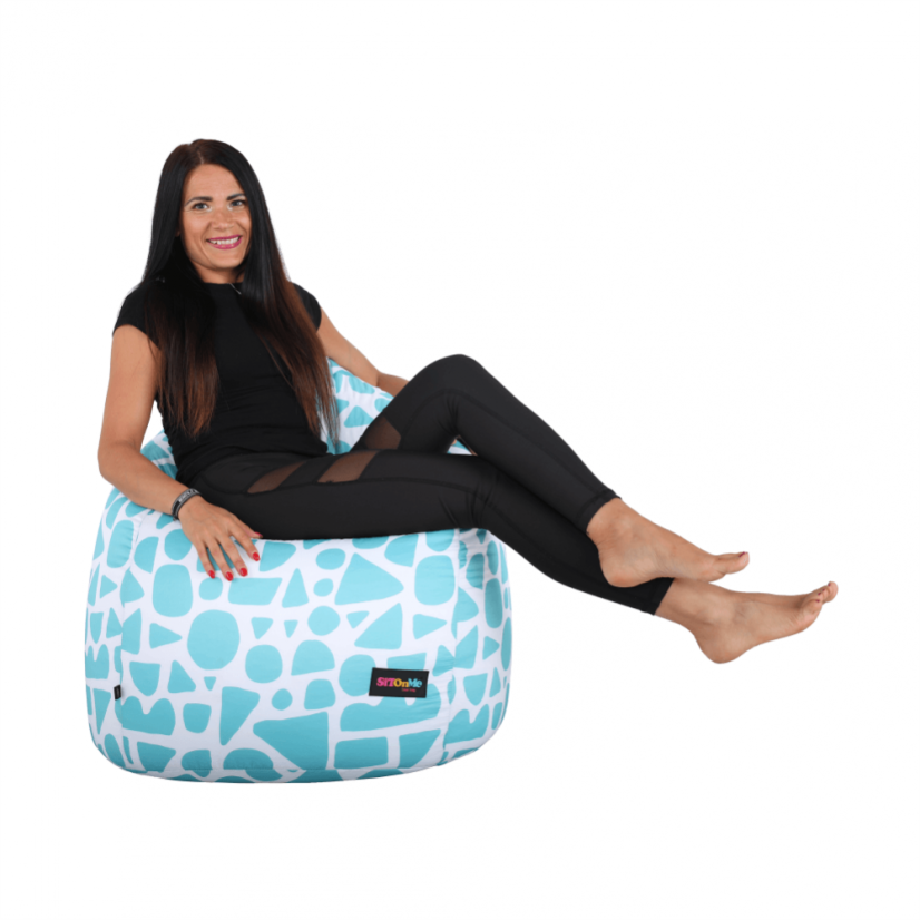 Sedací vak TELDIN —75x75x110, látka, tyrkysová / biela