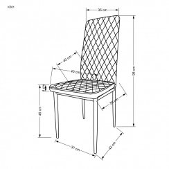 Jedálenská stolička MINO — oceľ, ekokoža, béžová