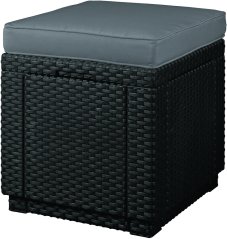 Zahradní box s poduškou — umělý ratan, více barev