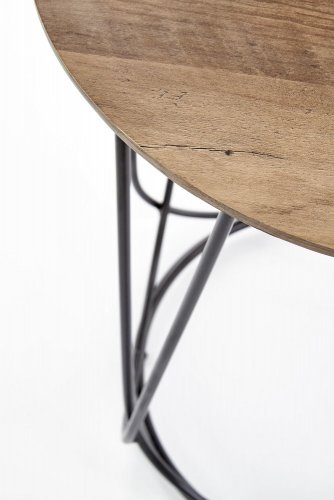 Konferenční kulatý stolek NUBIRA S — černá / ořech