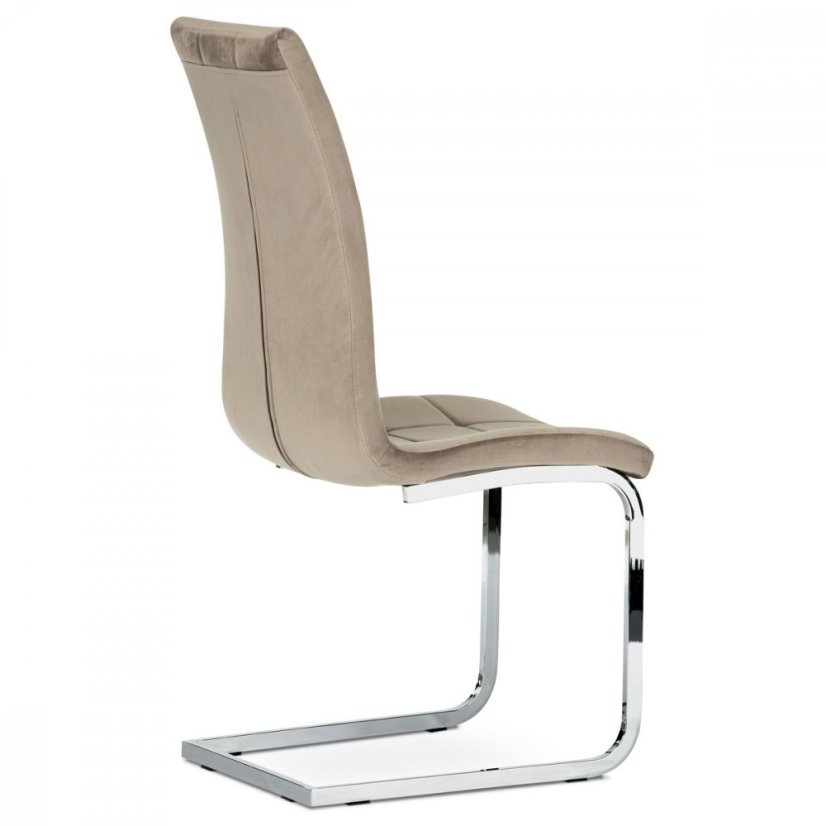 Jedálenská stolička EUREKA — kov, látka, cappucino