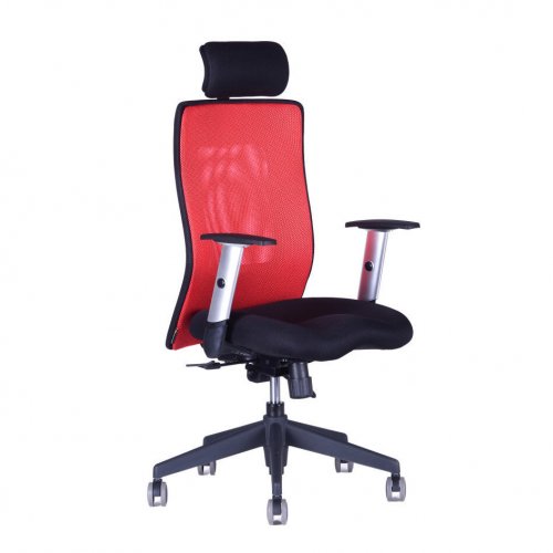 Kancelářská židle na kolečkách Office Pro CALYPSO XL SP1 - s područkami a podhlavníkem - Čalounění Calypso: Červená 13A11