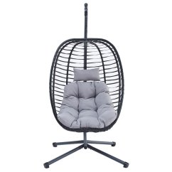 Závěsné křeslo SWINGTAN – kov, šedá Autronic