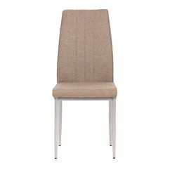 Elegantná jedálenská stolička LENA, béžová látka, šedé kovové nohy Autronic