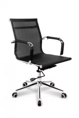 Otočná kancelárska stolička FACTORY — sieť, čierna