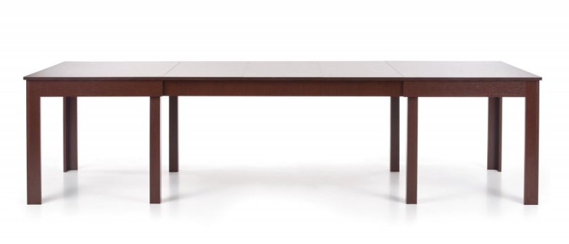 Jídelní rozkládací stůl SEWERYN –⁠ 160x90x76 (+140) dřevo, tmavý ořech