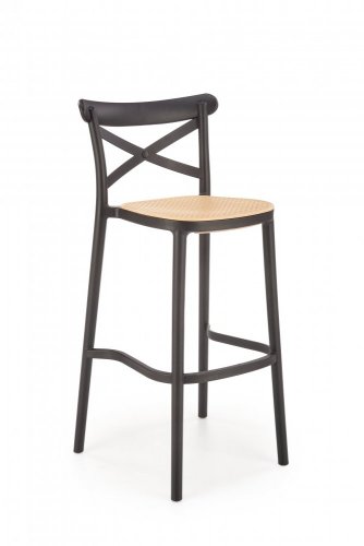 Barová židle ARKANA — plast, hnědá / béžová