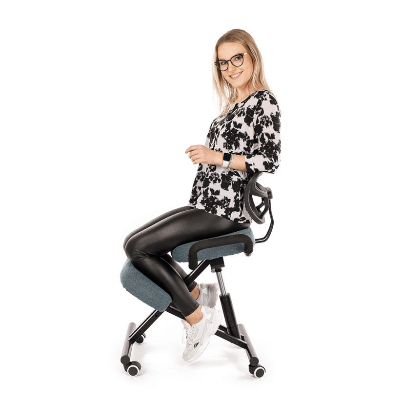 Ergonomická kľačka RUFUS – sivá látka - Farba: Šedá