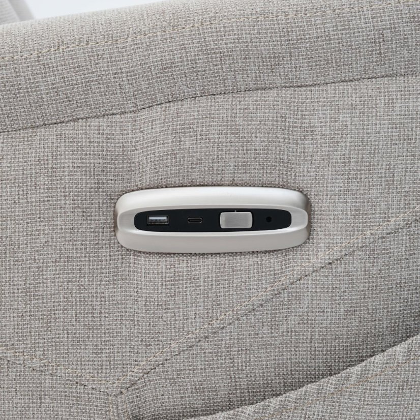 Luxusné krémové polohovacie masážne kreslo THERMIO s výhrevom a USB