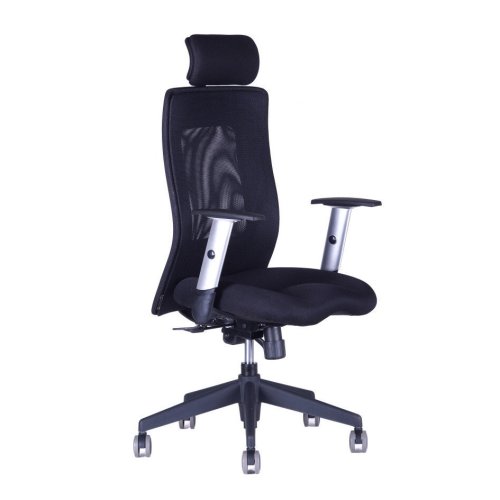 Kancelářská židle na kolečkách Office Pro CALYPSO XL SP1 - s područkami a podhlavníkem - Čalounění Calypso: Černá 1111