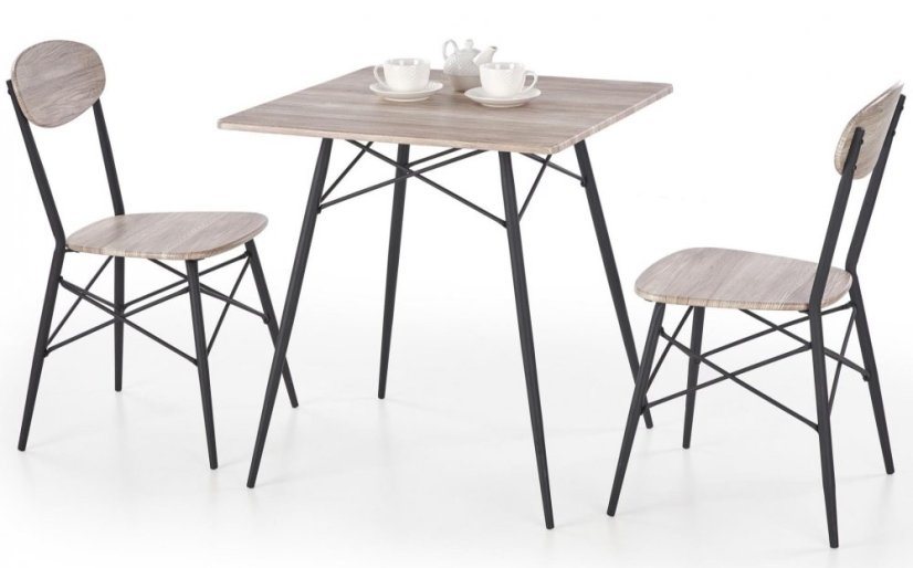Jídelní set KABIR 1+2 – dub san remo, černá Halmar