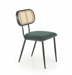 Jídelní židle VANTA — kov, umělý ratan, zelená