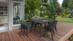 Zahradní plastový stůl LIMA  - 157x98 cm, grafit