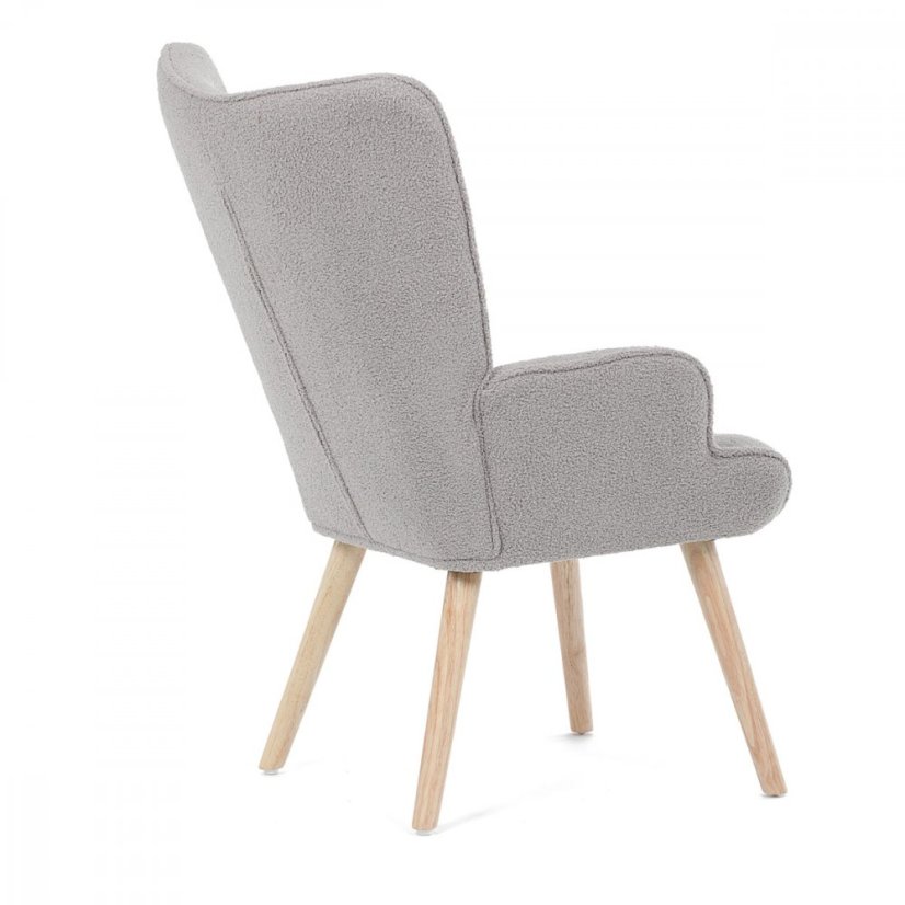 Relaxační křeslo ušák PARIS– masiv, látka, šedá Autronic