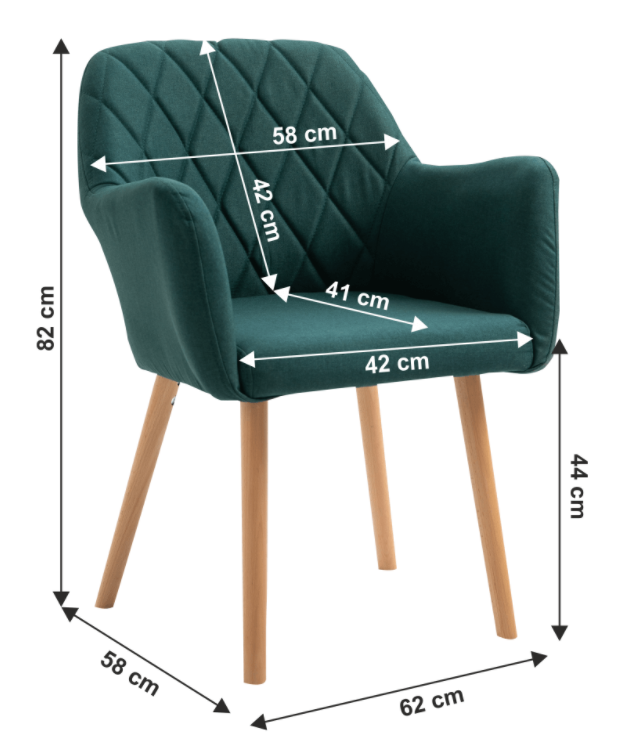 Jídelní křesílko EKIN — masiv buk, látka, více barev