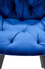 Elegantní otočná modrá sametová židle BECKY Halmar